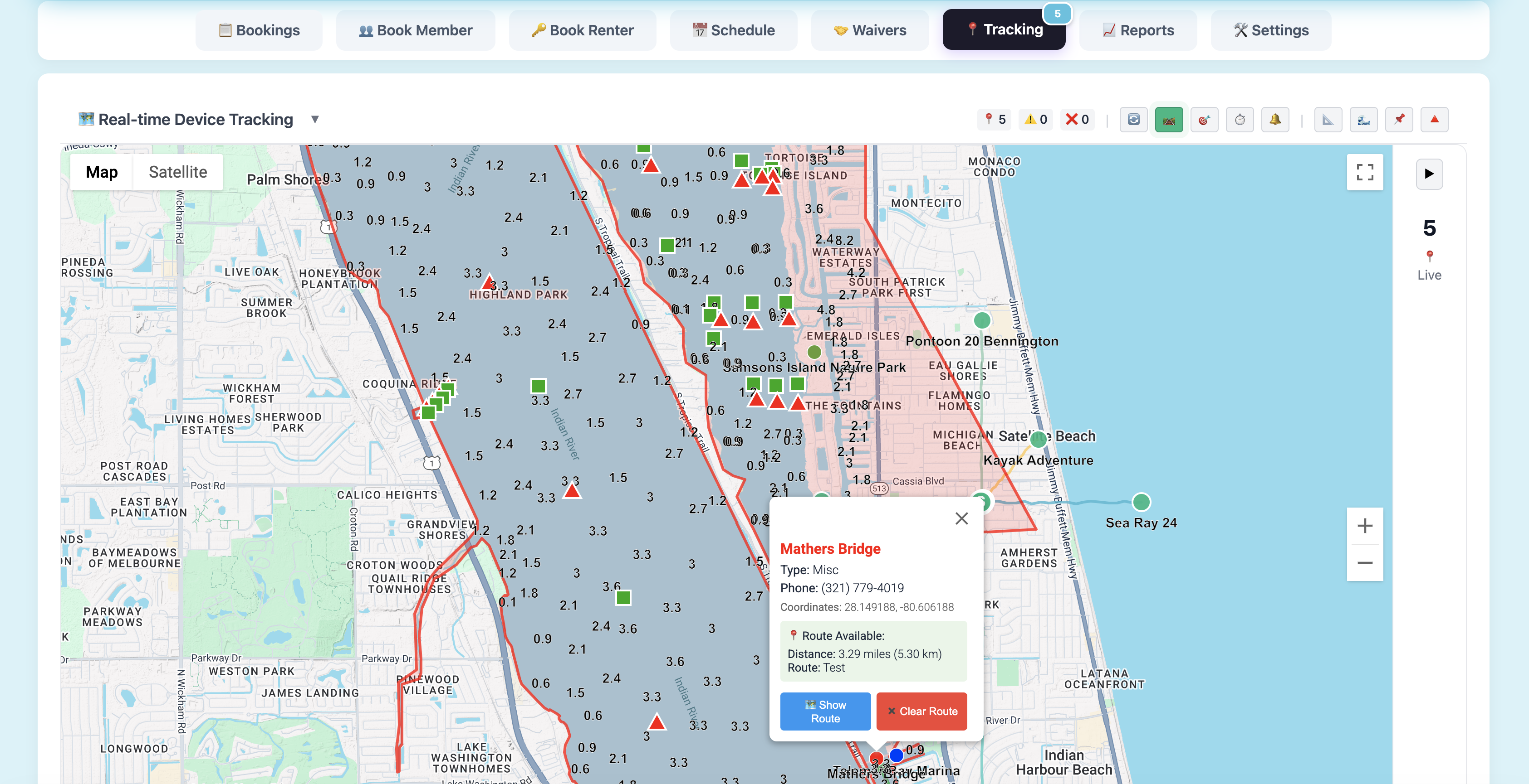 Live GPS Tracking Dashboard - Main View